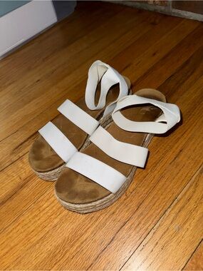 Steve Madden-Women's White Strappy Espadrille Sandals - Comfortable Summer Style